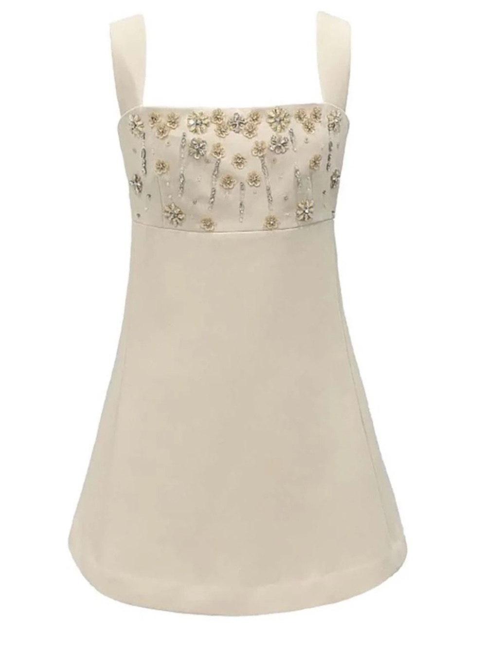 LDTJ Italy Beaded Gem Embellished Mini Dress Ivory Cream Size M
Coquette - Picture 2 of 10